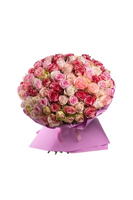 Букет из 51 розы (Эквадор) 60 см "Микс" в оформлении 2500